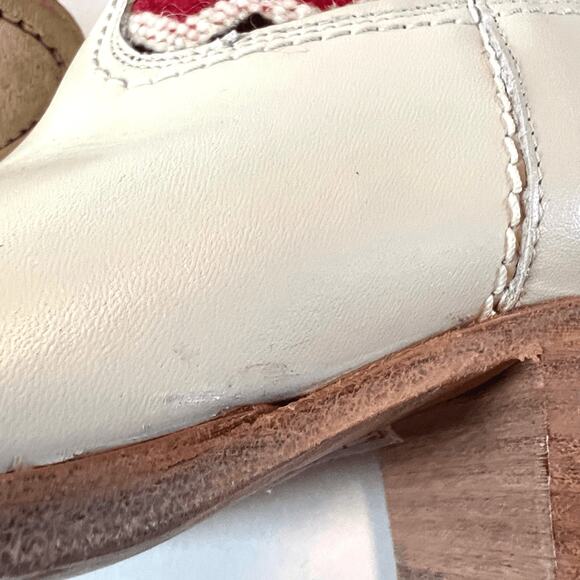 Cobra Society Handmade Alcazar Leather Wool Western Cowboy Boots Cream Red Sz 36 - Picture 8 of 12